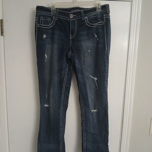 Women's Distressed Blue Jeans
